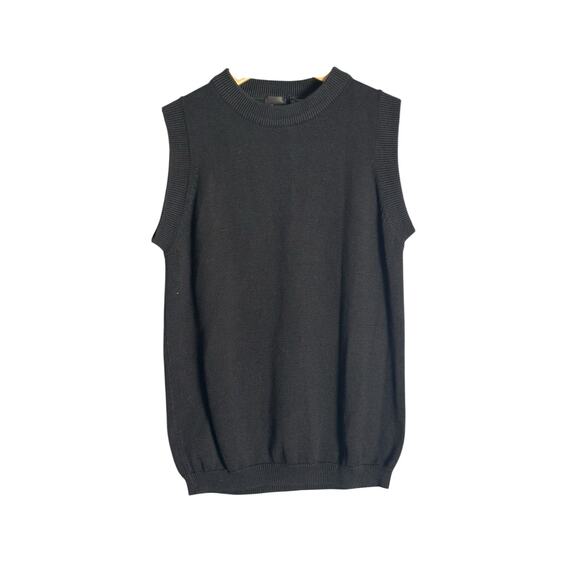 Black Silk & Cotton Blend Sleeveless Sweater Size Medium - Picture 1 of 5